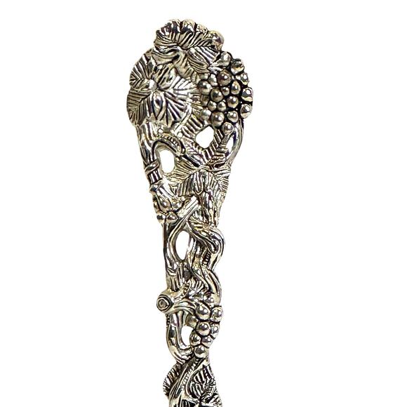Godinger Grapevine Heavy Ornate 11" Pierced Handle Silver Plate Serving Spoon! - Picture 2 of 7
